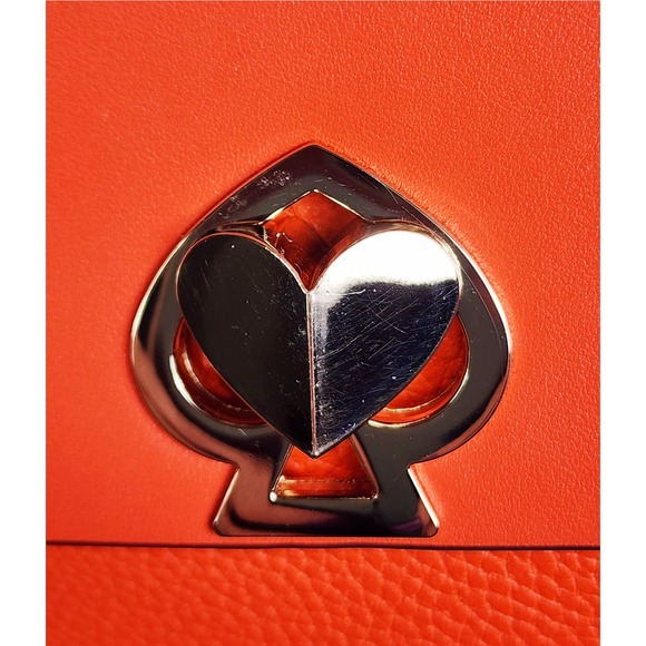 Kate Spade Orange Leather 2-in-1 Satchel or Crossbody Bag Detachable Chain Strap - Picture 15 of 15